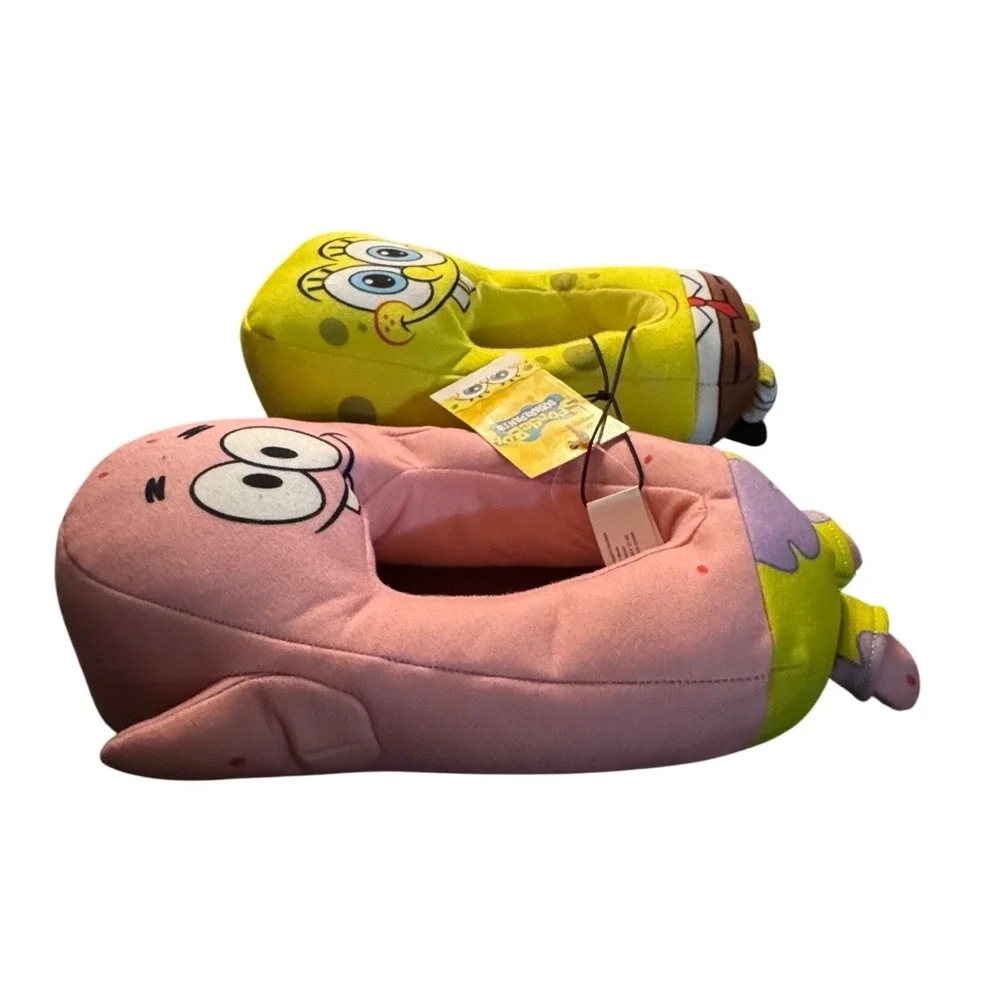SpongeBob‎ SquarePants Patrick Youth Boys Slippers Size 2-3 Yellow Pink